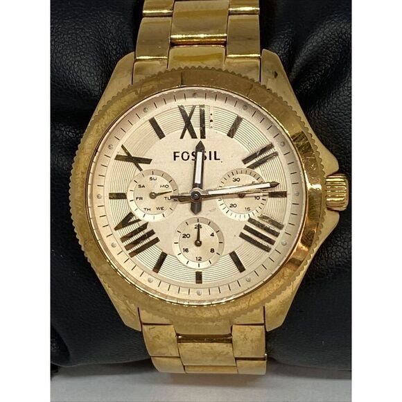 Fossil AM4511 Womens Stainless Steel Analog Rose Gold Dial Quartz Watch XX425 - Picture 2 of 12